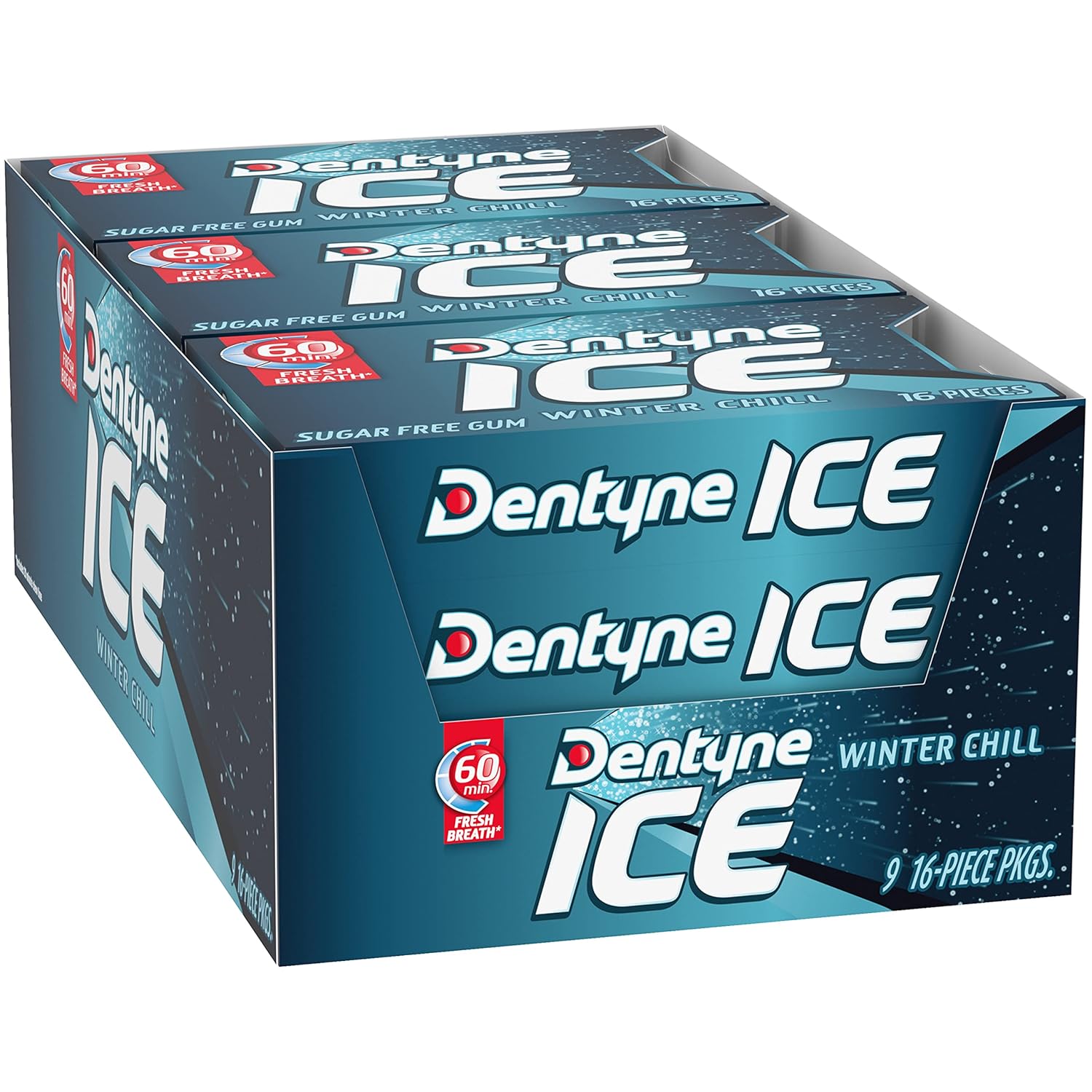 Dentyne Ice Winter Chill Sugar-Free Chewing Gum – Individually Wrapped Mints for Tailgates and Rest Stops