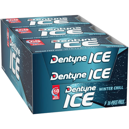 Dentyne Ice Winter Chill Sugar-Free Chewing Gum – Individually Wrapped Mints for Tailgates and Rest Stops