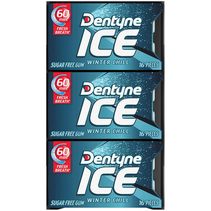 Dentyne Ice Winter Chill Sugar-Free Chewing Gum – Individually Wrapped Mints for Tailgates and Rest Stops