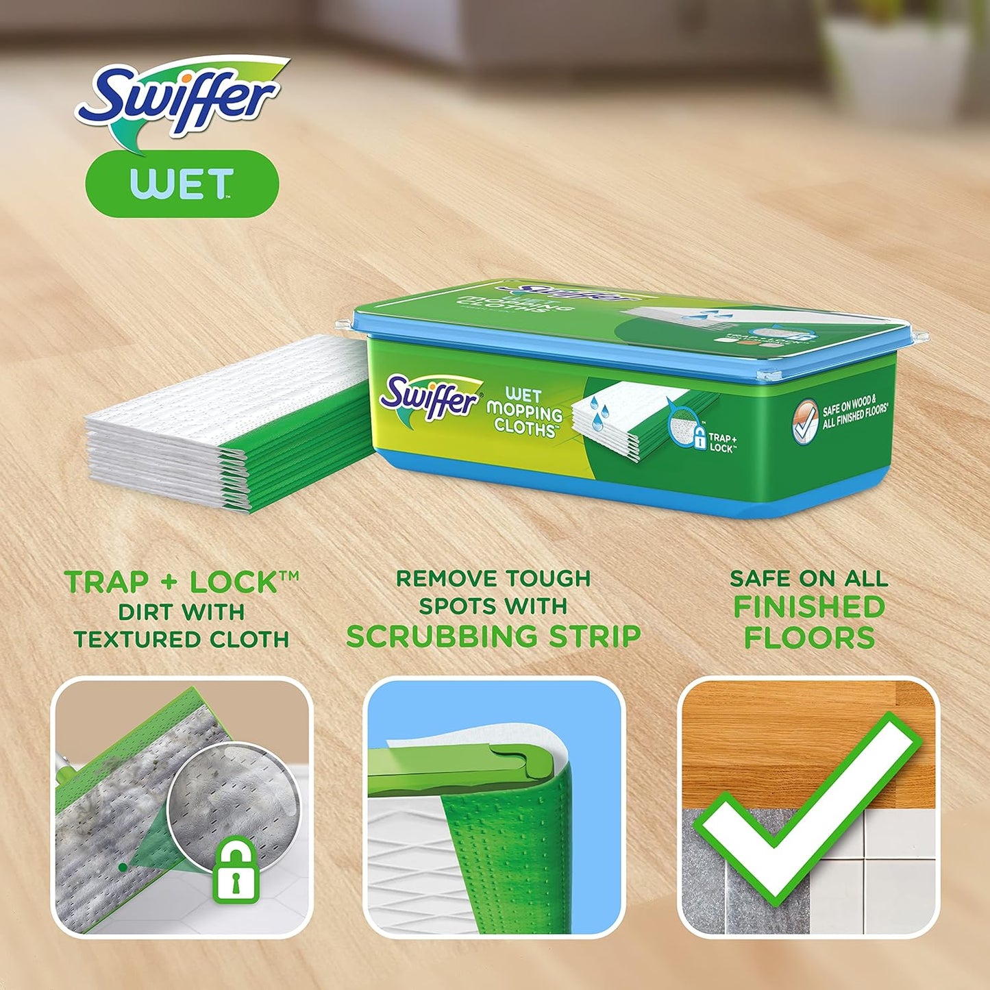designed specifically as a refill for the swiffer sweeper handle system