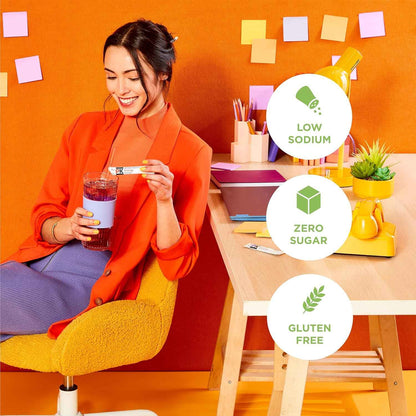 Pure Kick Hydration Singles To Go Drink Mix – Focus Boosting Desk Hydration for Office Workers and Students, 72 Packets