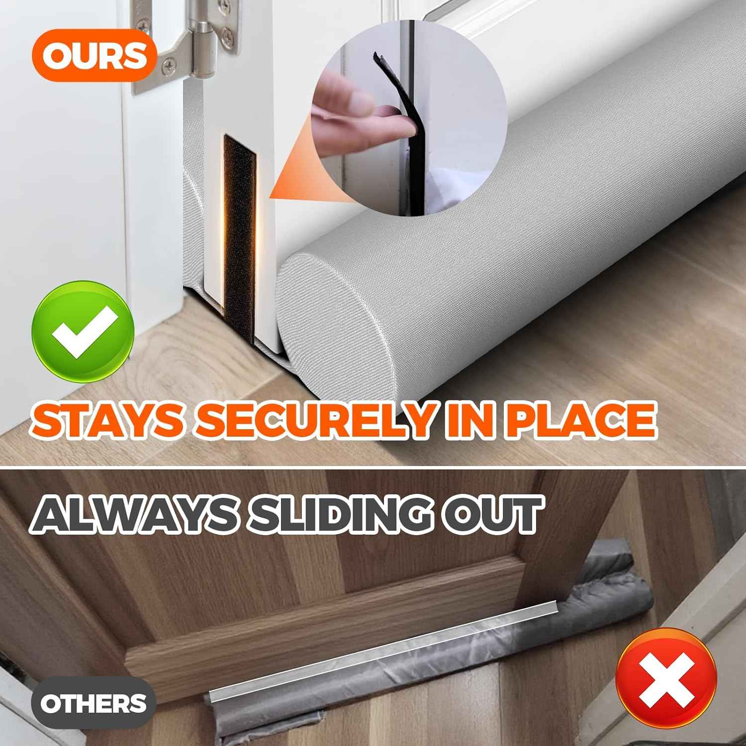 Holikme Door Draft Stopper – Focus-Friendly Home Office Door That Kills Hallway Noise