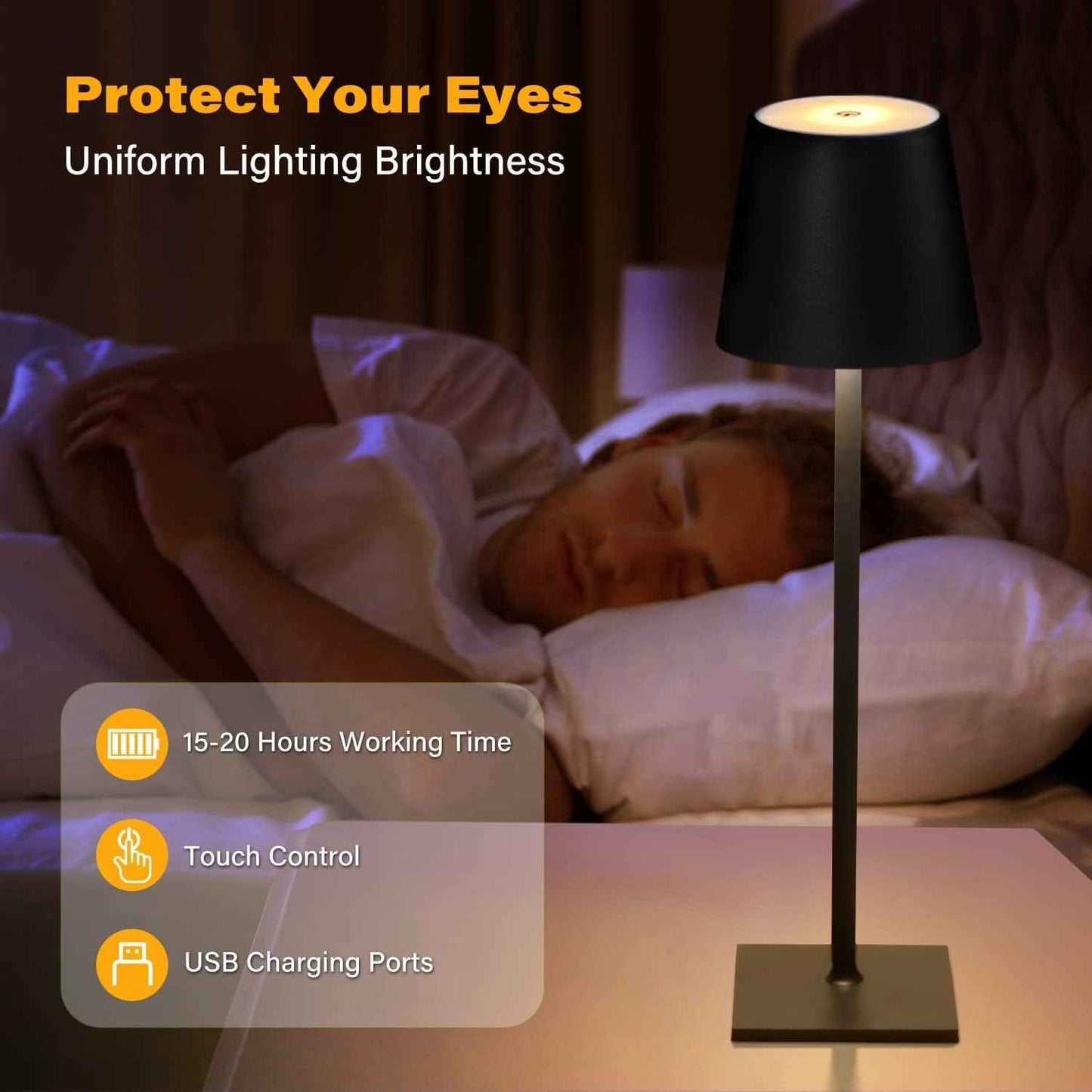 LumaGlow Cordless Table Lamp – Patio Dining Light for Summer Evenings, 20-Hour Battery Life