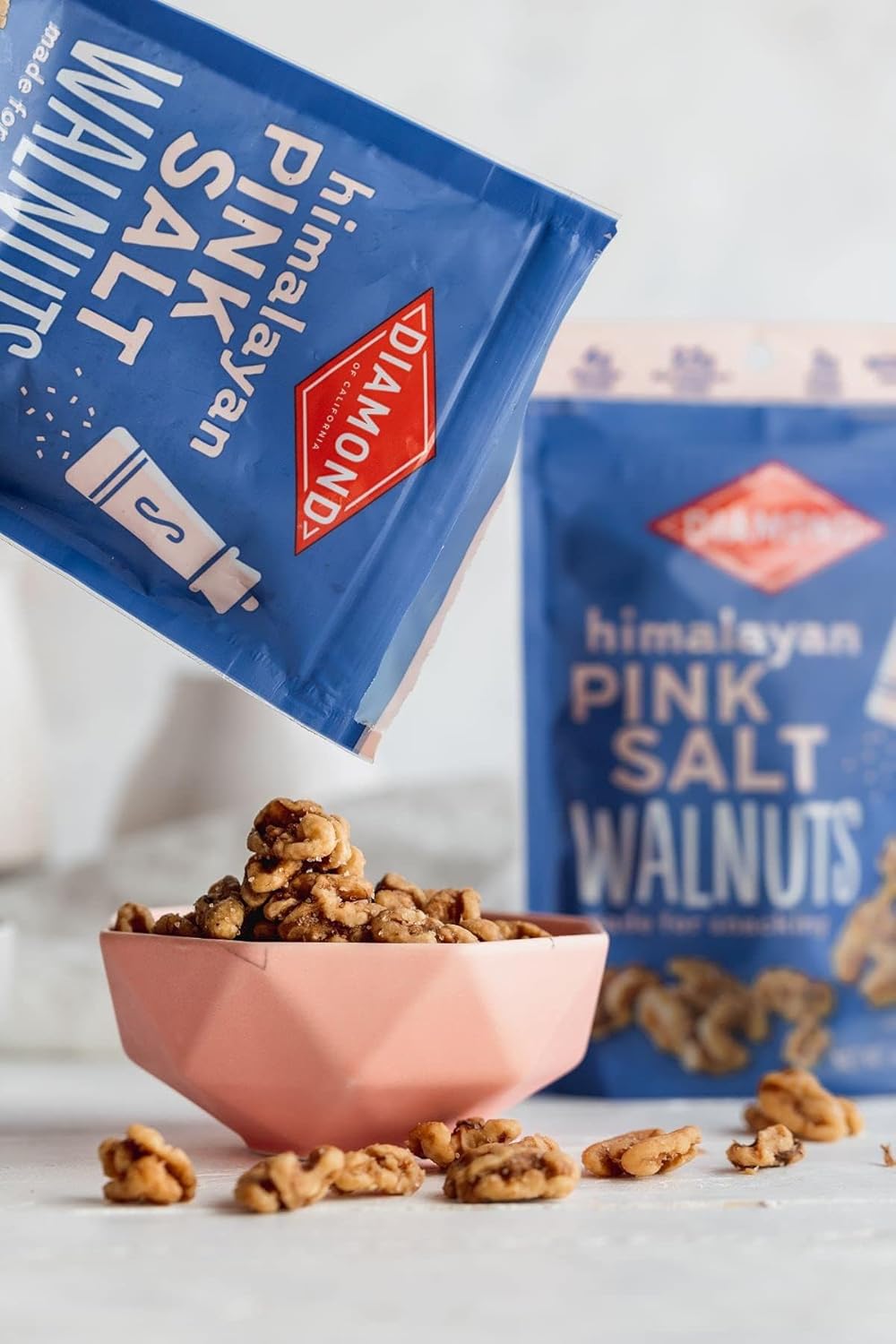 Diamond of California Himalayan Pink Salt Walnuts – Portable Salty Snack for Camping and Picnic Coolers