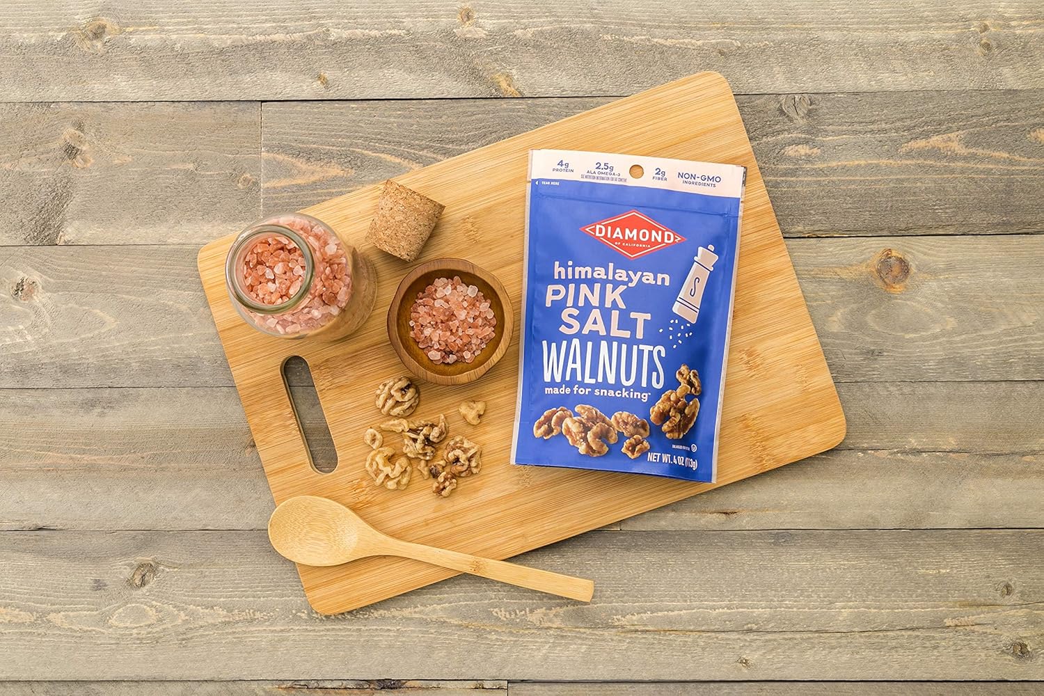 Diamond of California Himalayan Pink Salt Walnuts – Portable Salty Snack for Camping and Picnic Coolers