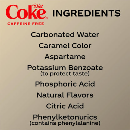 Diet Coke Caffeine Free Soft Drink 16.9 fl oz, 6 Pack – Calorie Free Cola for Mindful Family Dinners and Caffeine-Sensitive Lifestyles