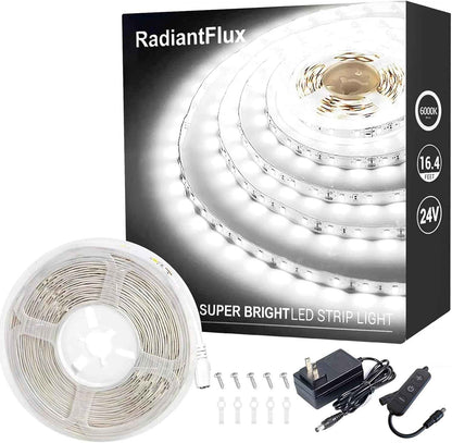 LumGlow 24V LED Strip Lights – Low-Voltage Flameless Bedroom Lighting Safe for Kids, Pets, and Overnight Use