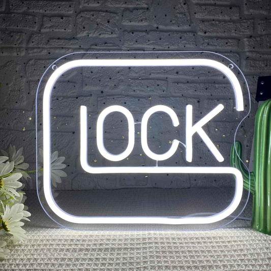 LUMIORA Lock Neon Sign – Unique Birthday Gift for Gamers, Dimmable LED Wall Light for Man Cave Setup