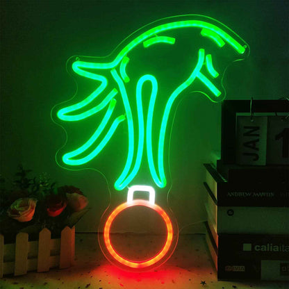 BrandName Green Neon Christmas Wall Light – Cozy Aesthetic Accent for Bedroom and Dorm Room, Dimmable USB Powered Decor