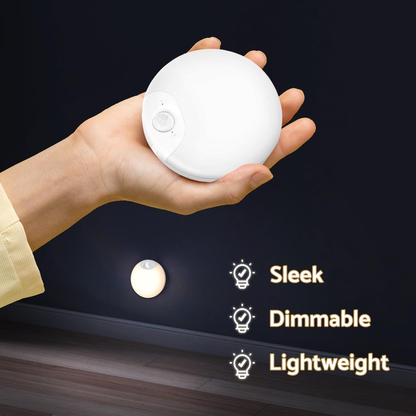 dimmable led output from 8 to 45 lumens at 2700k warm white color temperature