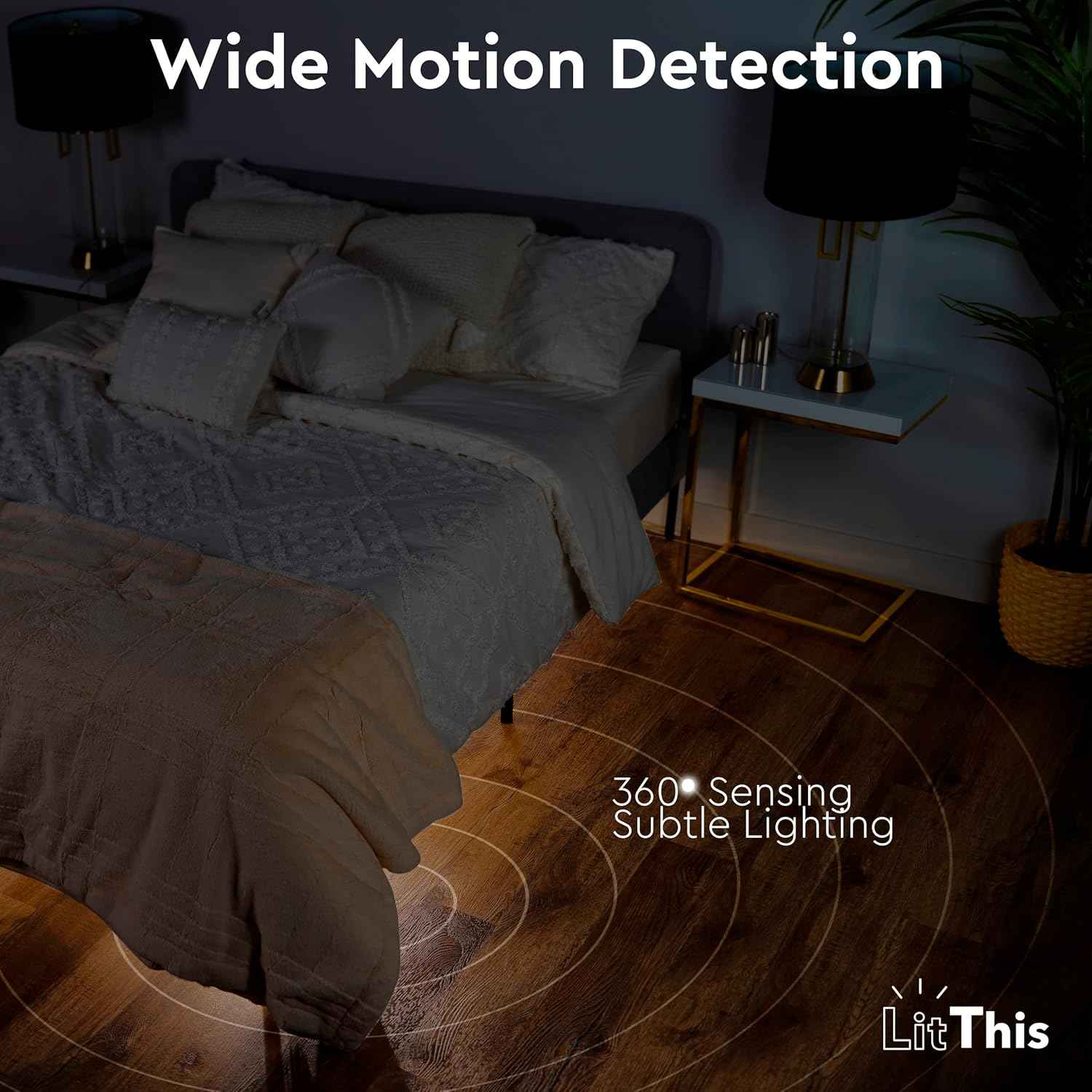 LuminAura Conceal Motion Light – Compact 3x3 LED for Intentional Minimalist Bedrooms