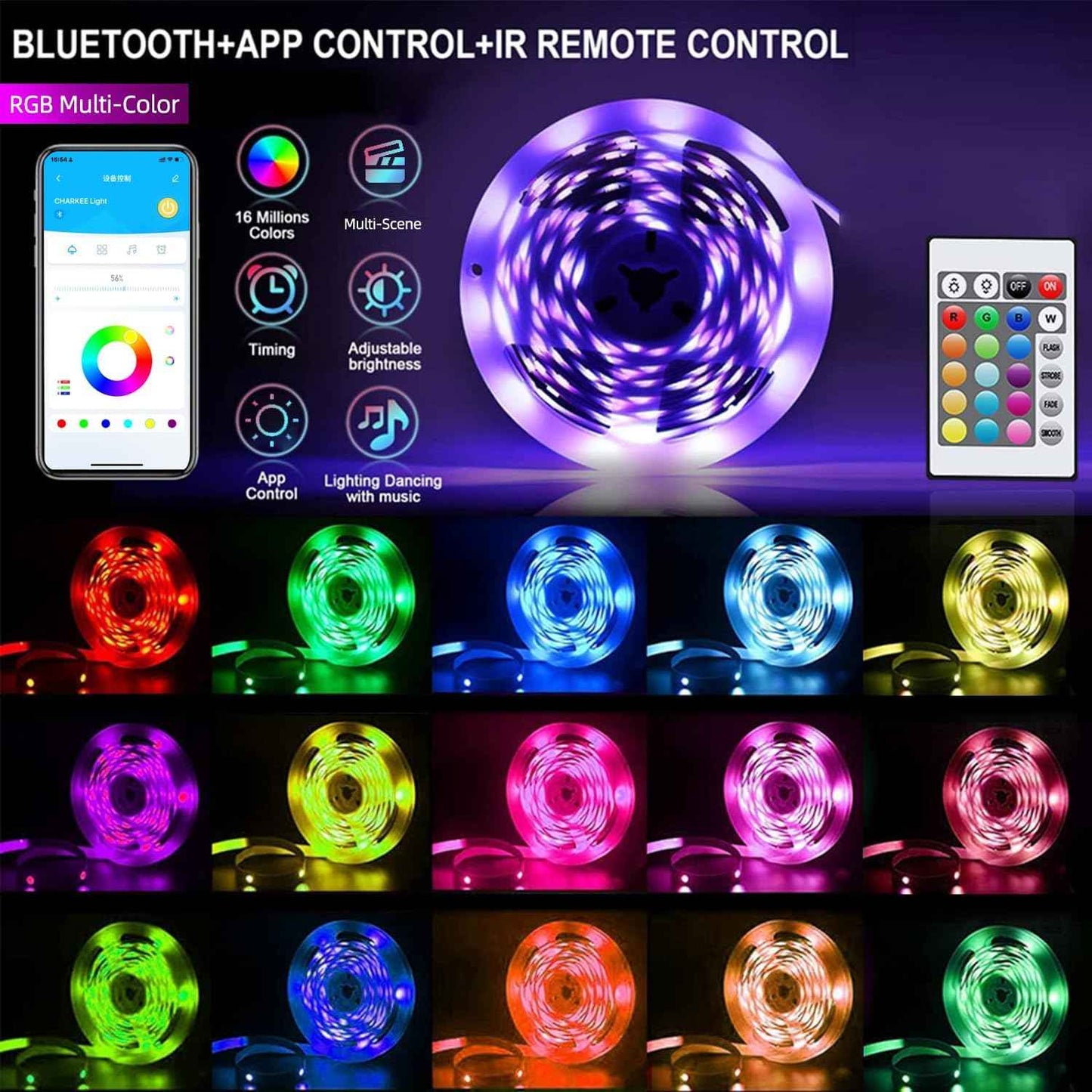 CHARKEE RGB LED Strip Lights – Aesthetic Ceiling and Wall Perimeter Lighting for Modern Home Interiors