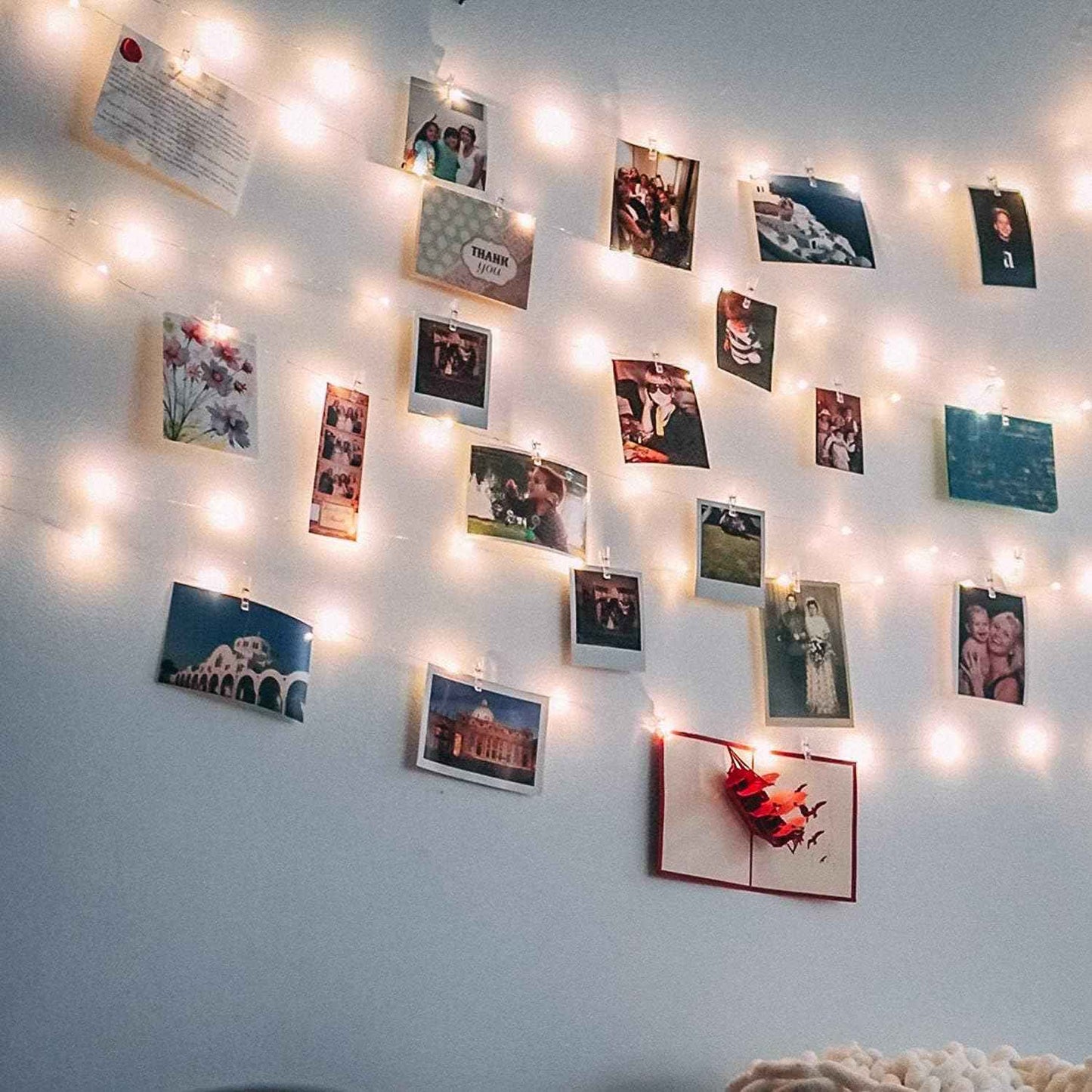 LECLSTAR 50 LED Photo Clip String Lights – Thoughtful Birthday Gift for Women, Memory Display for Bedroom Wall