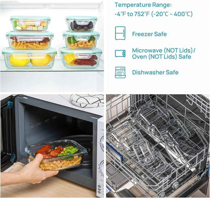 Vtopmart 8 Pack Borosilicate Glass Food Storage Set with Leak Proof Lids – Whole Food Prep Containers for Wellness Routines
