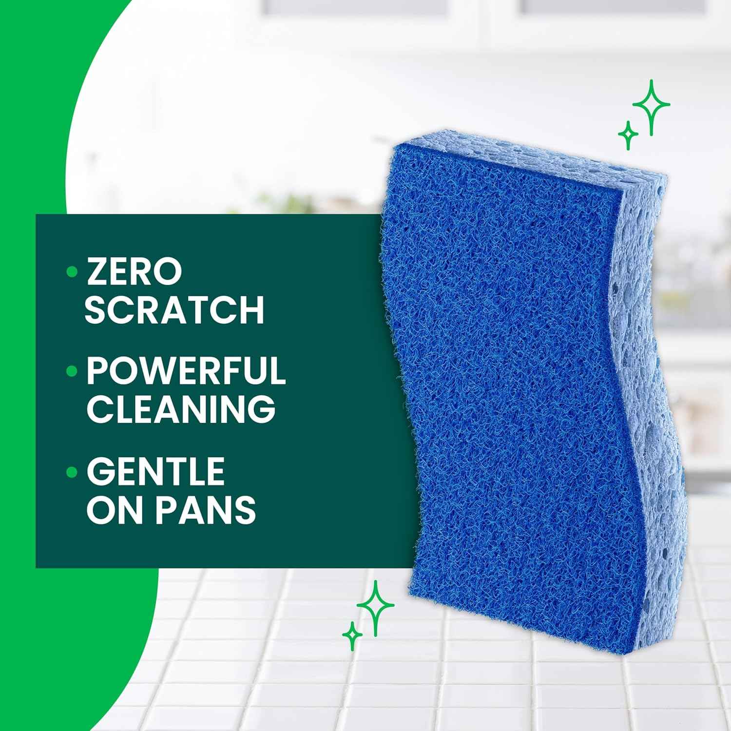 Scotch-Brite Zero Scratch Scrub Sponge – Non-Abrasive Cookware Cleaner, Protects Nonstick Coatings in Family Kitchens