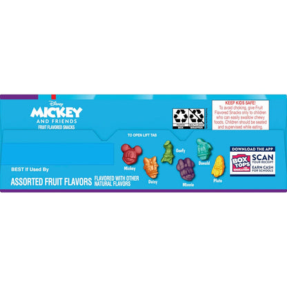 Disney Mickey and Friends Fruit Flavored Snacks, 22 Ct Guilt Free Lunchbox Snack for Health Conscious Parents