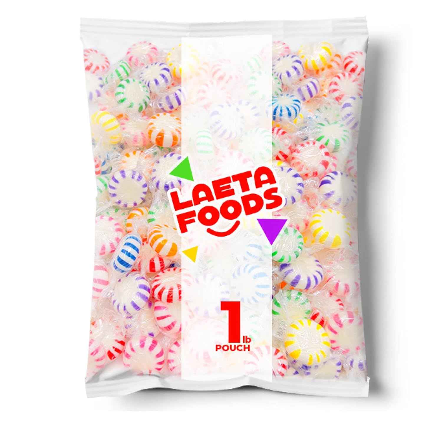 Starlight Mints Hard Candy Bulk 1 Pound – Vibrant Striped Wrappers for Holiday Centerpiece Bowls, Movie Night Snack Stations, and Mantel Styling
