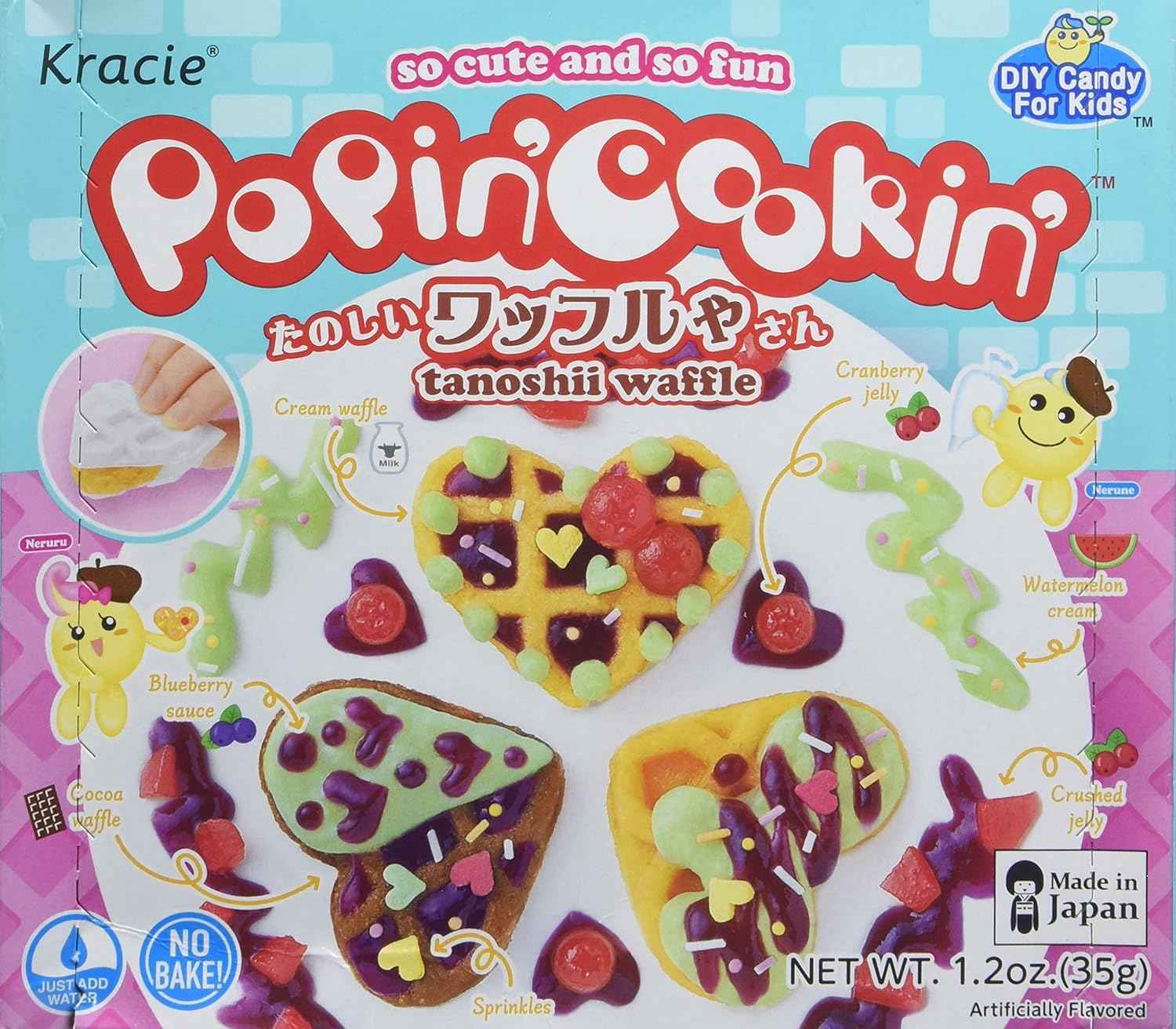 Kracie Popin' Cookin' Waffle DIY Candy Kit – Unique Birthday Gift for Kids Who Love Crafts