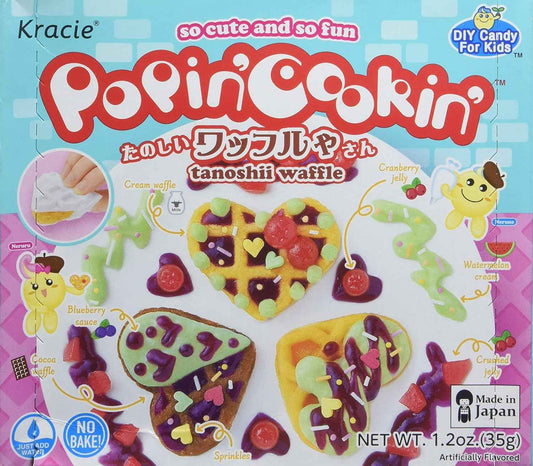 Kracie Popin' Cookin' Waffle DIY Candy Kit – Unique Birthday Gift for Kids Who Love Crafts