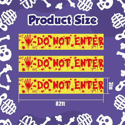'do not enter' text with blood-splatter graphic design