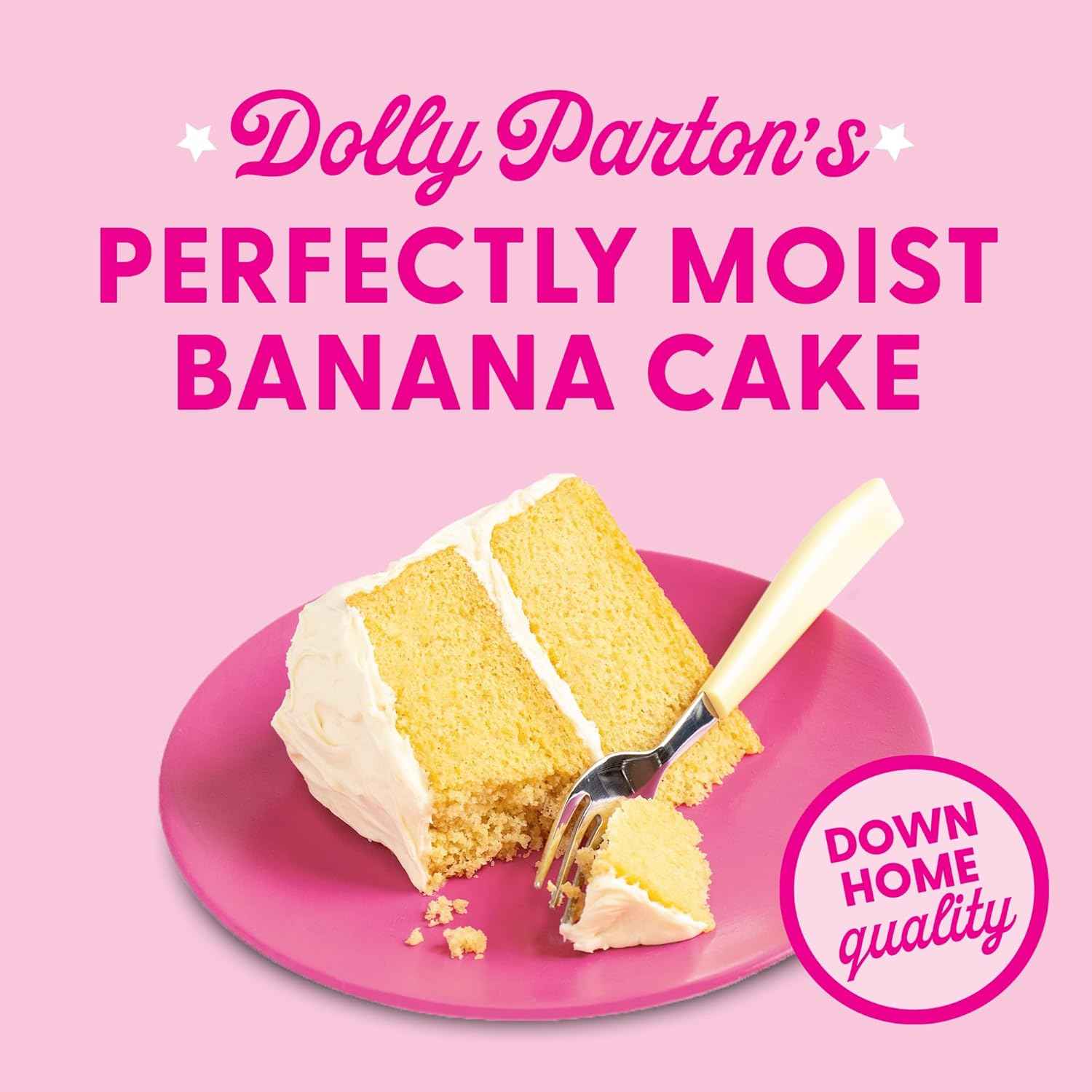Duncan Hines Dolly Parton's Favorite Banana Flavored Cake Mix, 15.25 oz. – Quick Dessert for School Bake Sales and Family Potlucks