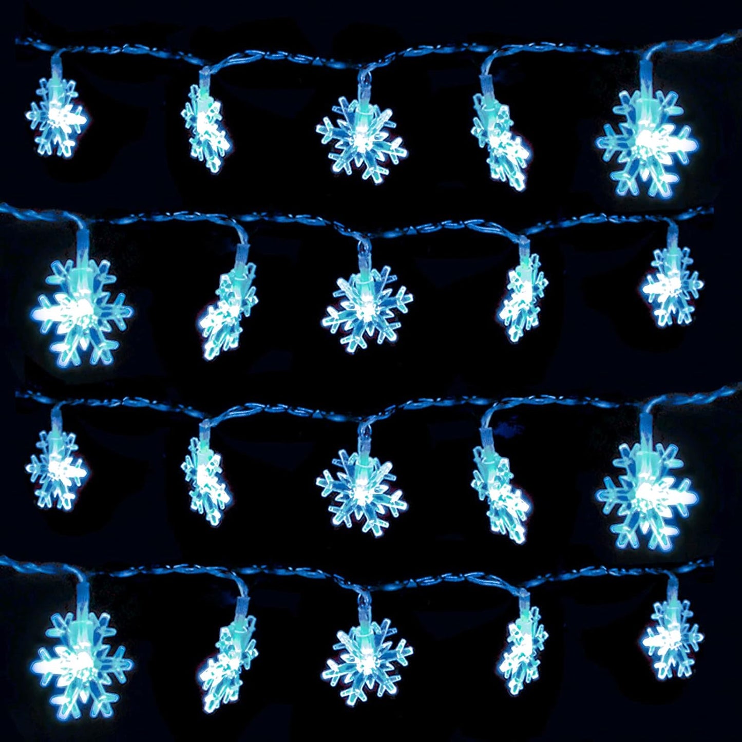DomeStar Blue Snowflake Lights – Toddler Bedroom Decor and Playroom Glow, Cool to Touch Battery Operated LED
