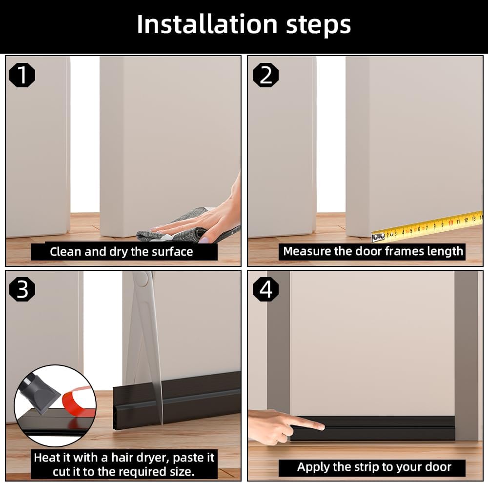 Door Draft Stopper – Minimalist Brown Weather Stripping That Complements Hardwood Floors and Cozy Bedrooms