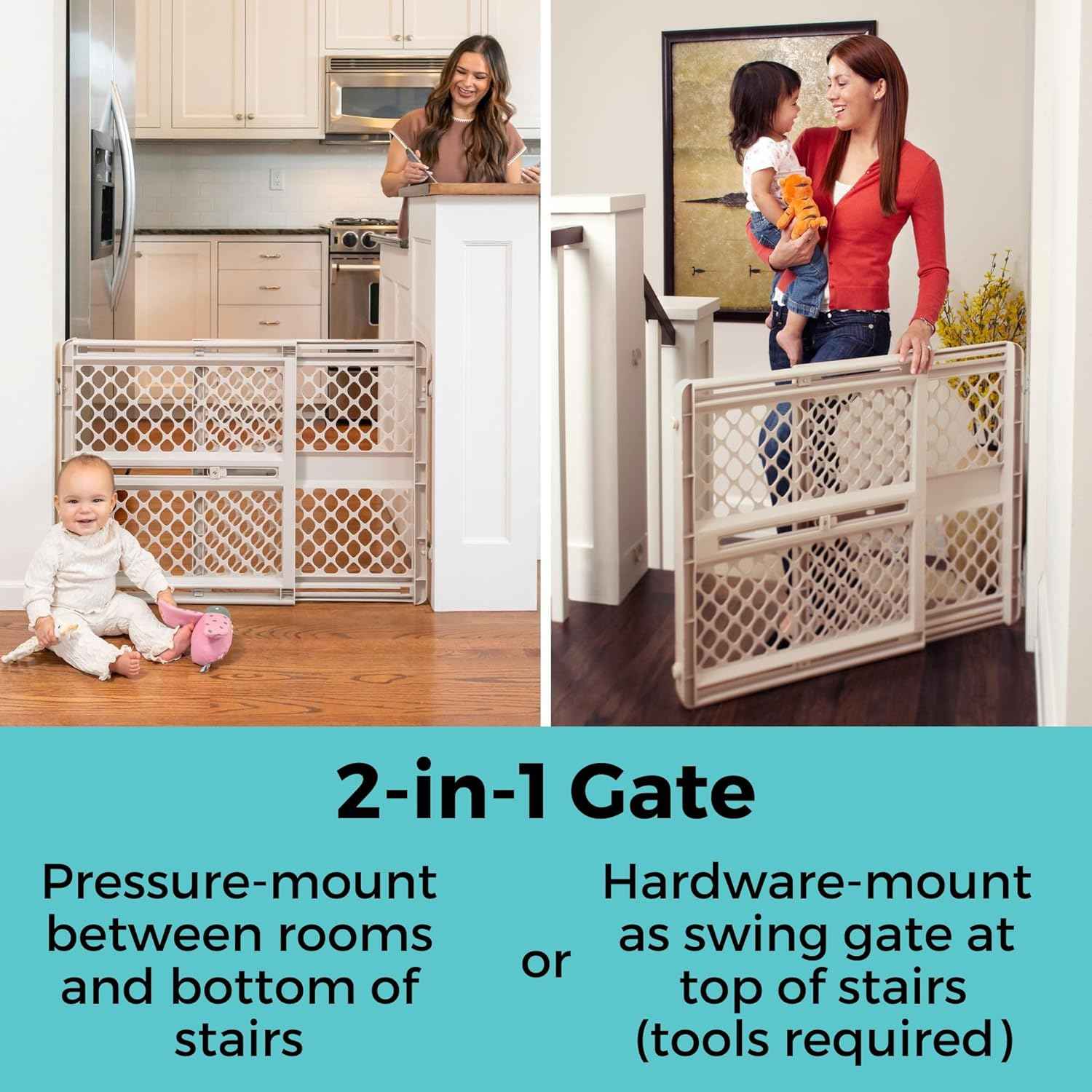 Toddleroo by North States Supergate Ergo Baby Gate – Baby-Proof Doorway Gate for Crawlers 6 to 24 Months
