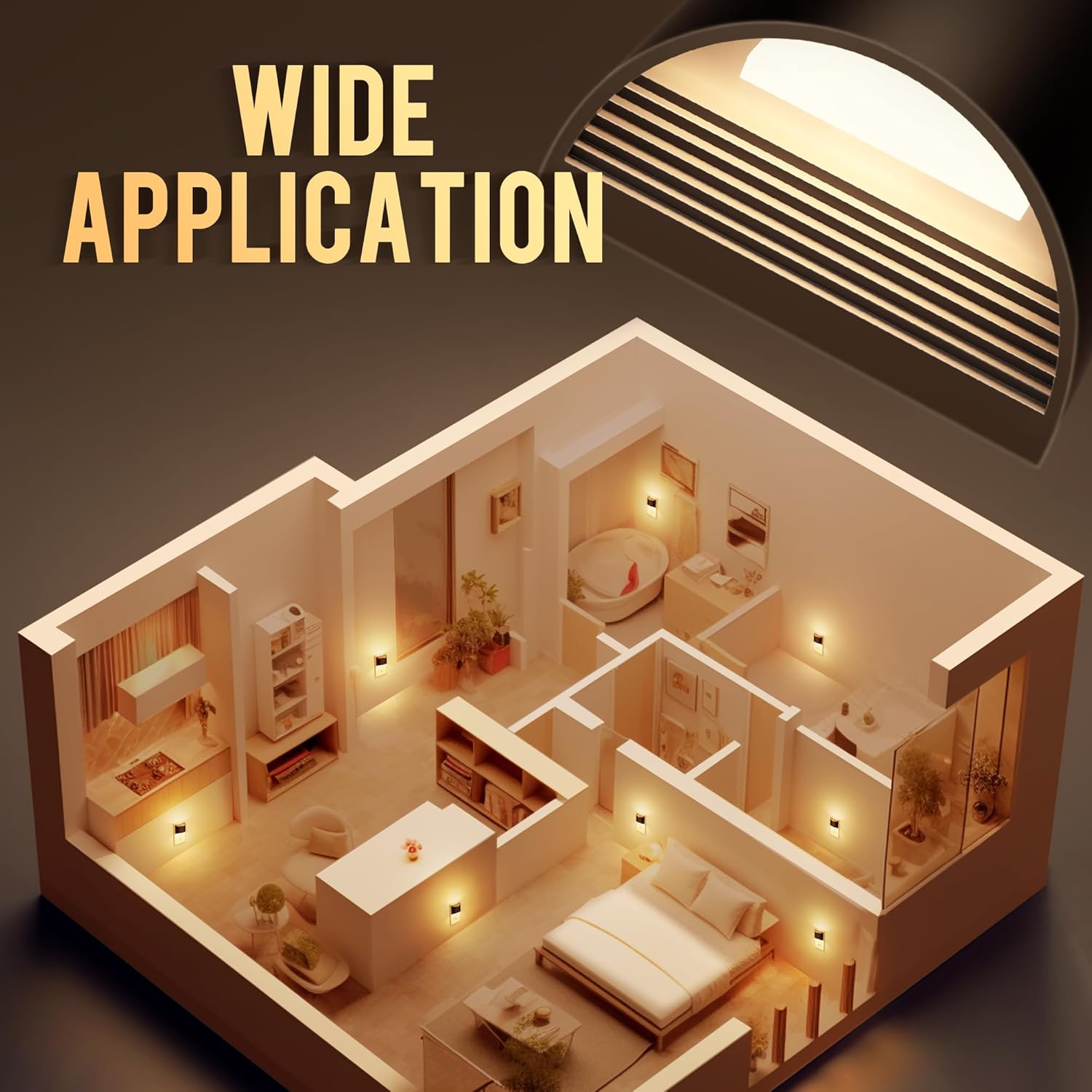 DORESshop Dusk to Dawn Night Light – Compact Side Outlet Design for Small Spaces, Effortless Ambient Light