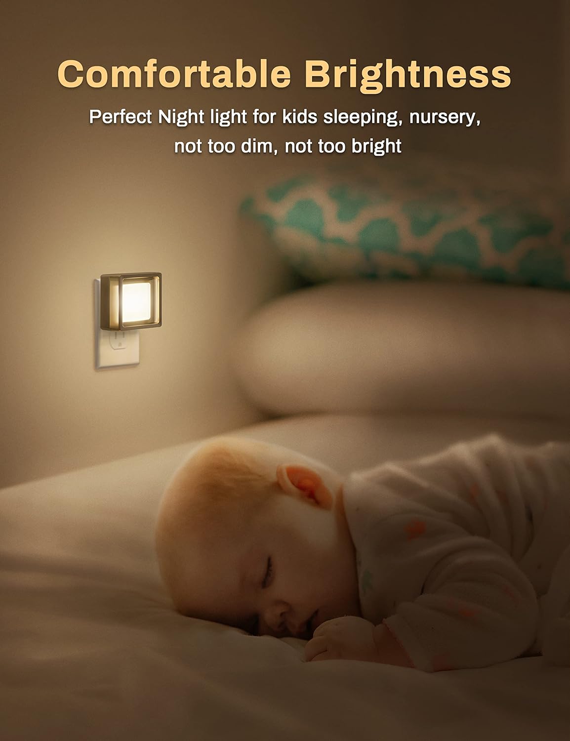 DORESshop Night Light for Kids Bedroom and Playroom – Auto On/Off Dimmable Plug-In, 2 Pack