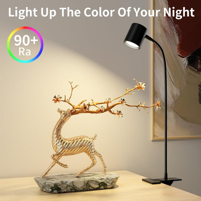 Dott Arts Clip-On Light – Study Lamp for Desk Work and Late-Night Research, 3 Color Temperatures
