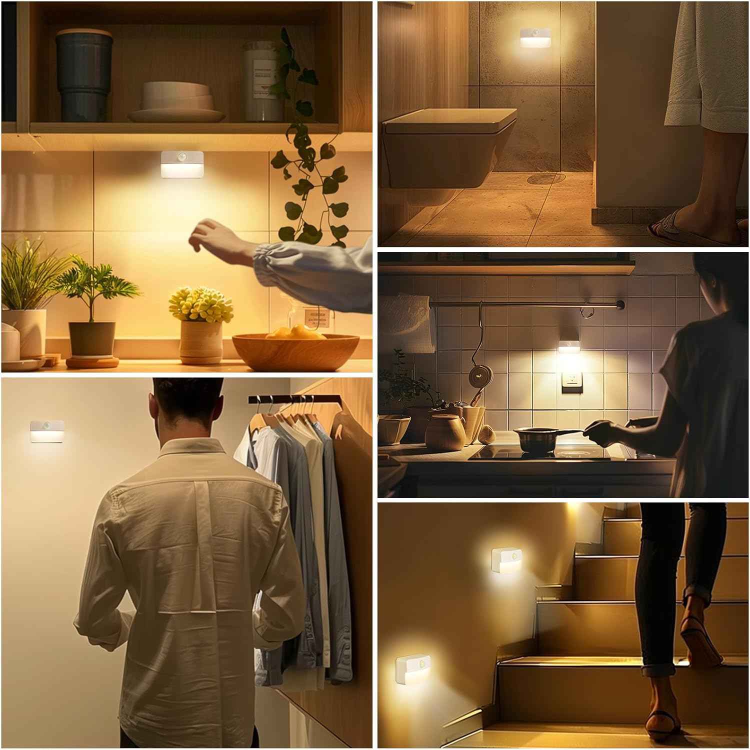 LumiGuard Decor Motion Light – Warm 3000K Glow for Bedroom Ambiance, Stylish Stick On LED Lamp