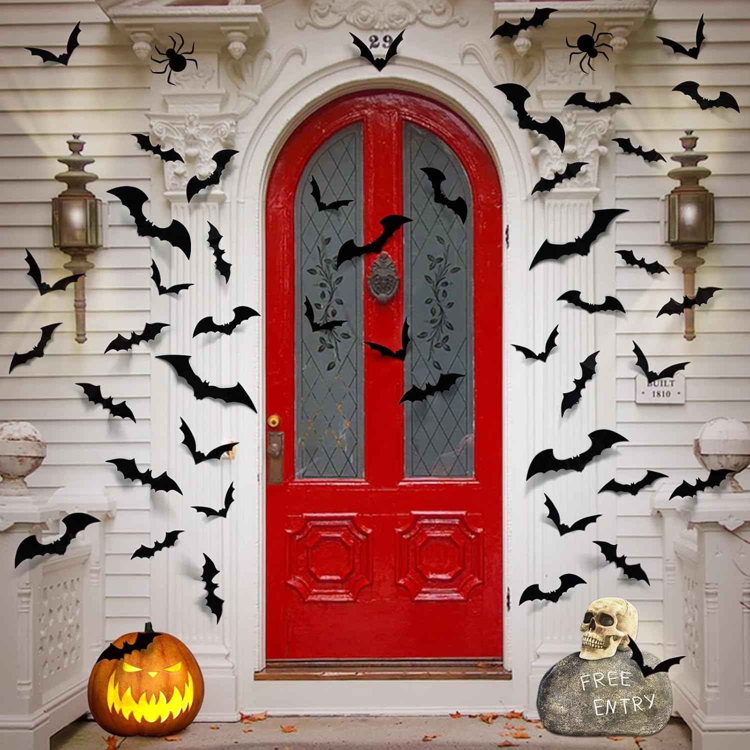 LUDILO 3D Bat Wall Stickers – Safe Playroom Decoration for Kids Halloween Party