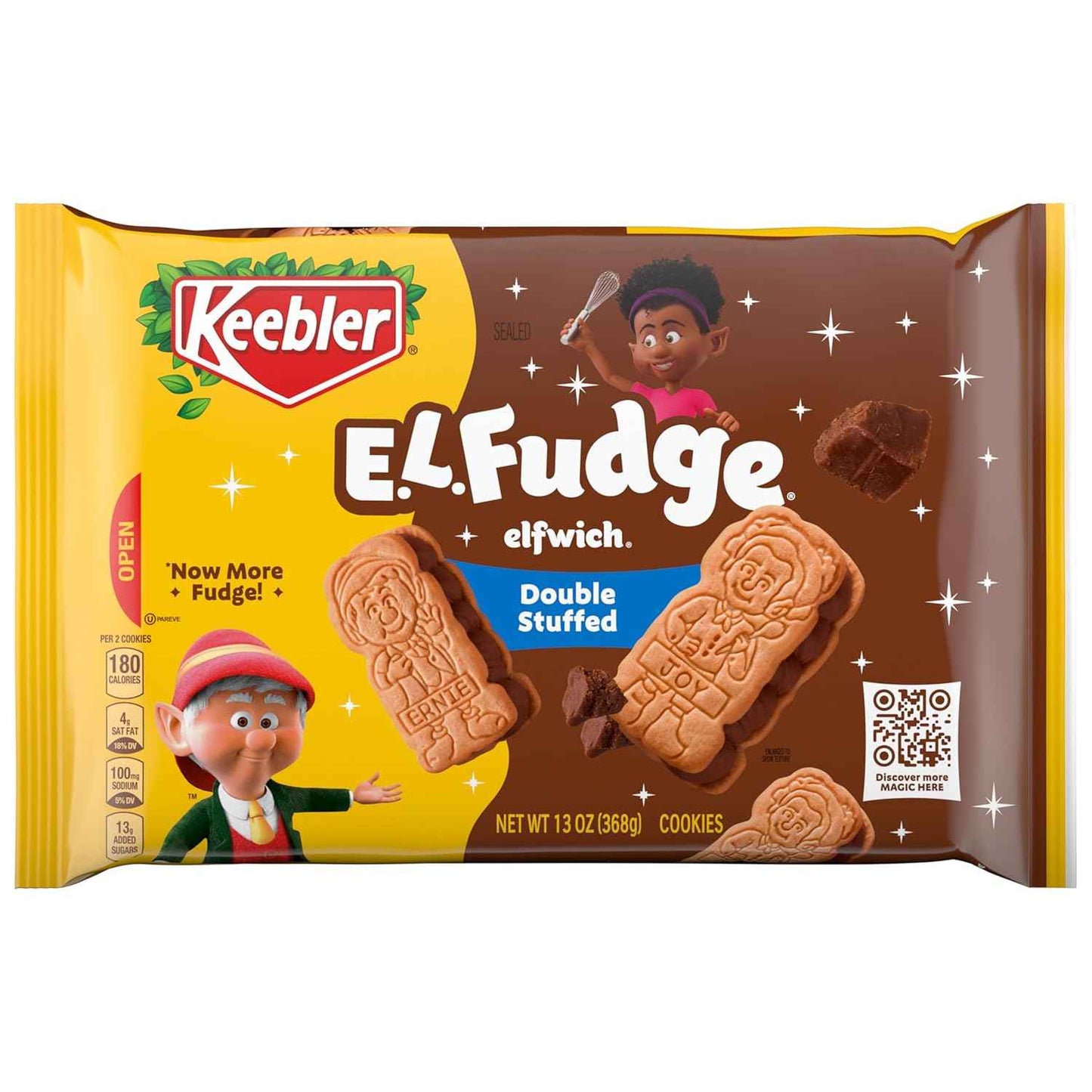 Keebler E.L. Fudge Double Stuffed Elfwich Cookies – Packable School Lunchbox Treat for Kids' Lunches