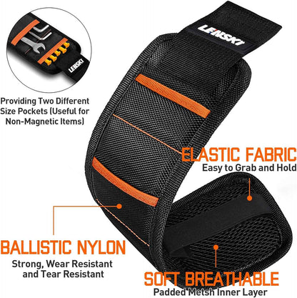 Lenski Magnetic Wristband Tool Belt – Christmas Stocking Stuffer for Men Who Have Everything, White Elephant Gift Idea