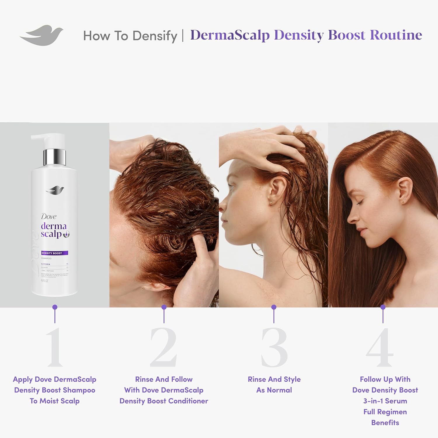 Dove Derma Scalp Density Boost Shampoo – Clean Beauty Staple for Simple Hair Routines, Fragranced 16 oz