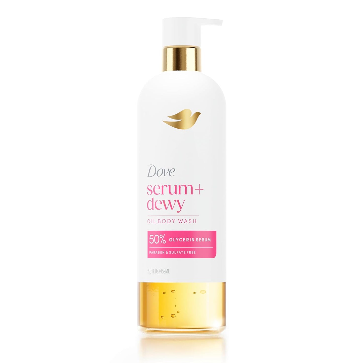 Dove Serum+ Coconut & Geranium Shower Oil – Mindful Hydration for Daily Self-Care Routine, 15.3 fl oz