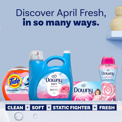Downy Soft Fabric Conditioner April Fresh, 111 fl oz, Designer Bedroom Decor Upgrade for Sheets Towels and Decorative Pillows