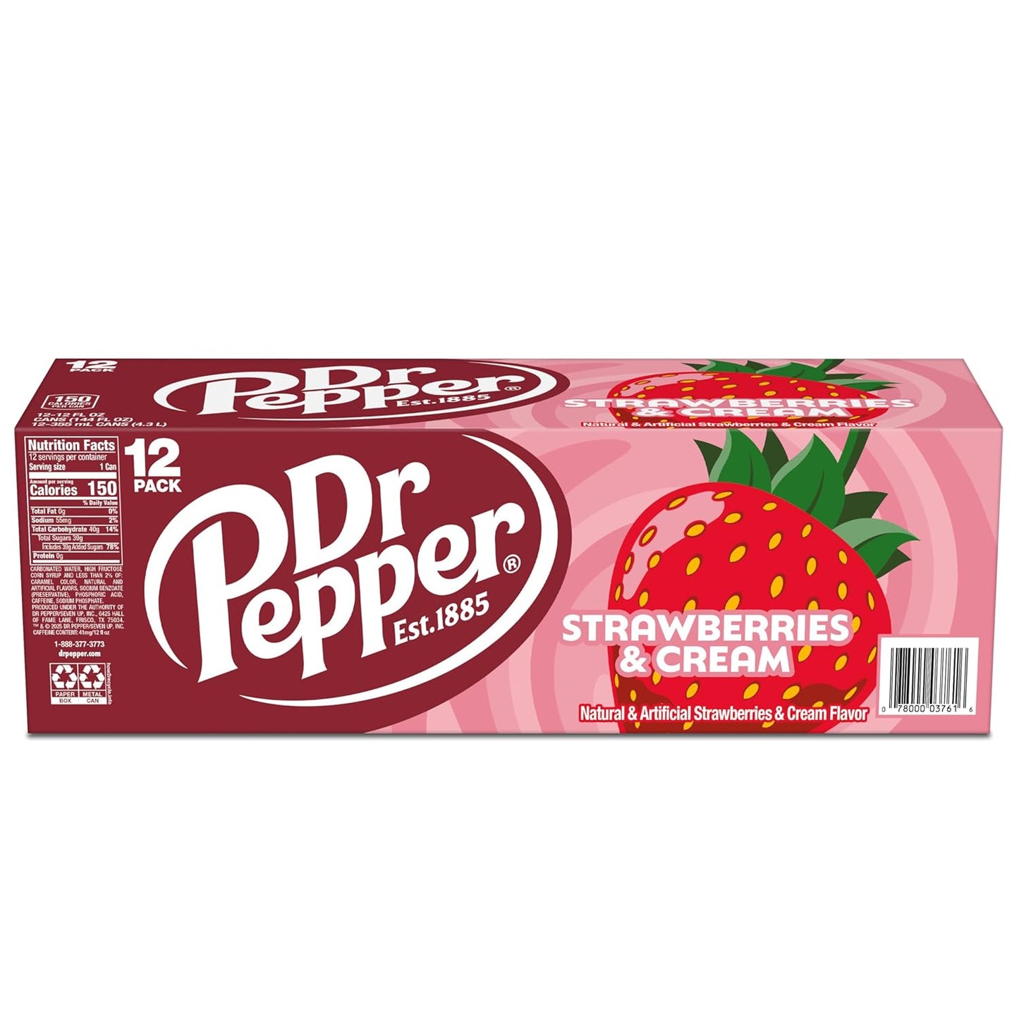 Dr Pepper Cream Soda Cans 12-Pack – Kid-Approved Treat for Family Dinners, Birthday Parties, and Movie Nights
