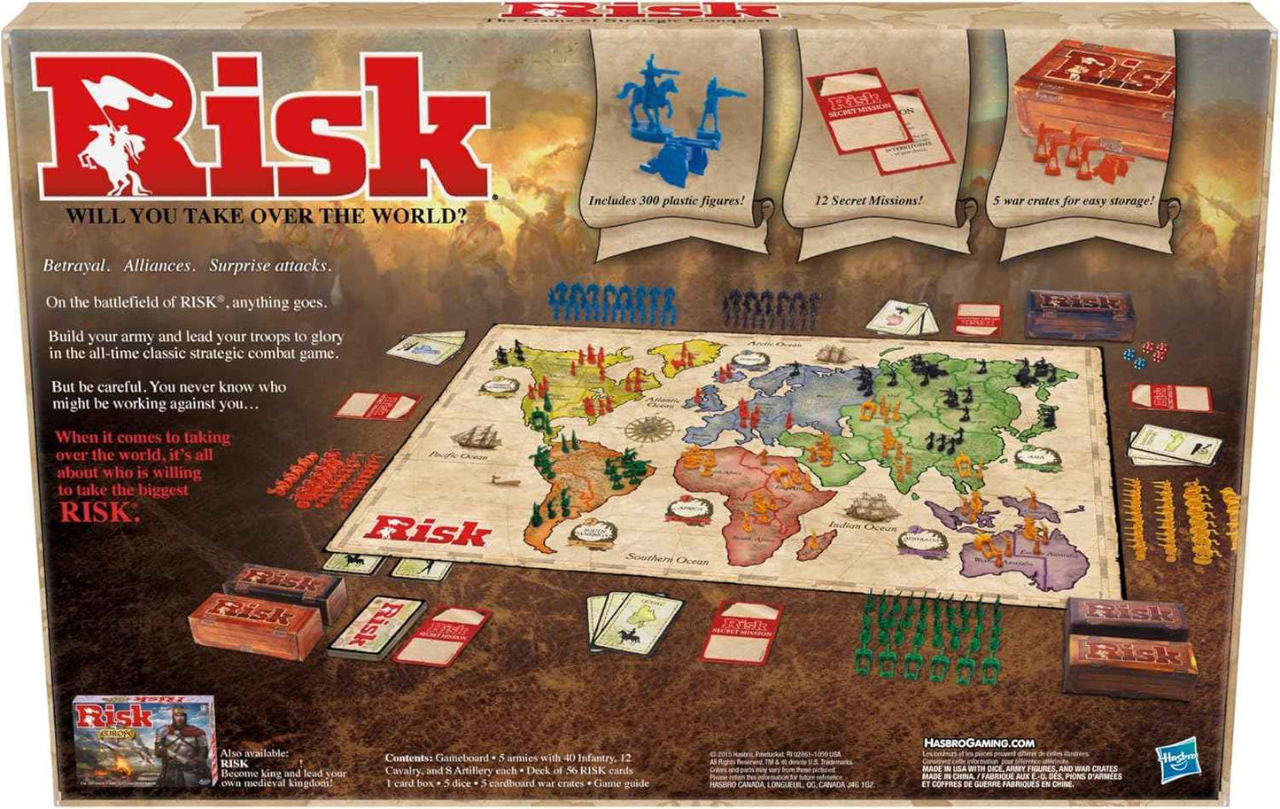 Risk Board Game – Iconic Birthday Gift for Strategy Lovers Ages 10 and Up, 2-5 Players