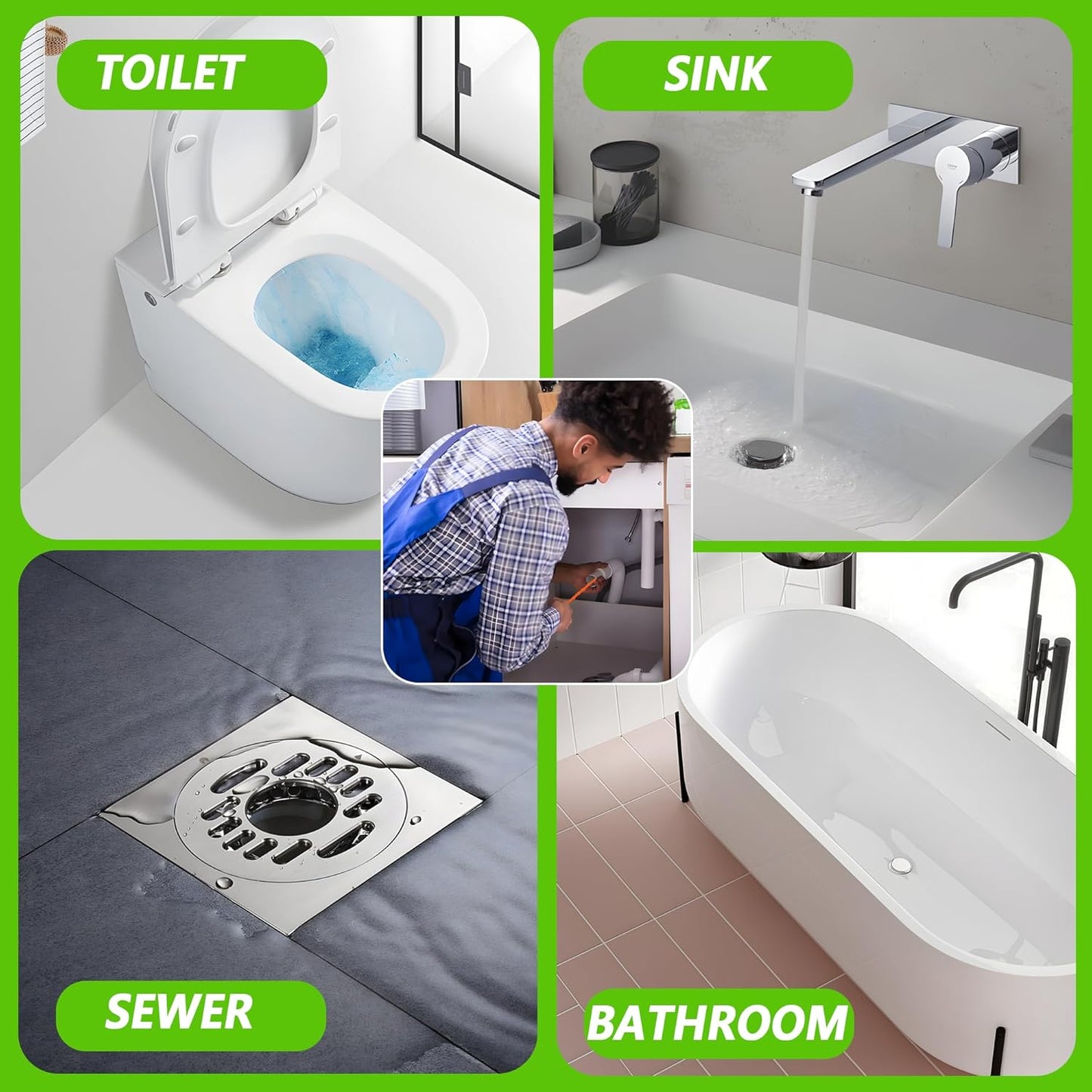 Drain Clog Remover - Child and Pet-Safe Hair Catcher and Drain Opener for Tubs, Sinks, and Showers