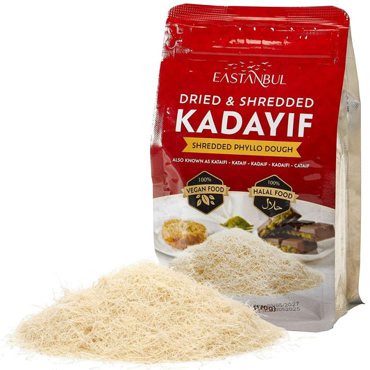Eastanbul Dried Kadayif Pastry – Pure Two-Ingredient Wellness Baking Staple, Wheat Flour and Water Only Shredded Phyllo for Clean Dessert Making, 6oz