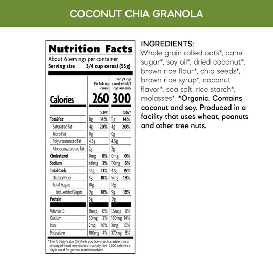 dried coconut and chia seed inclusions