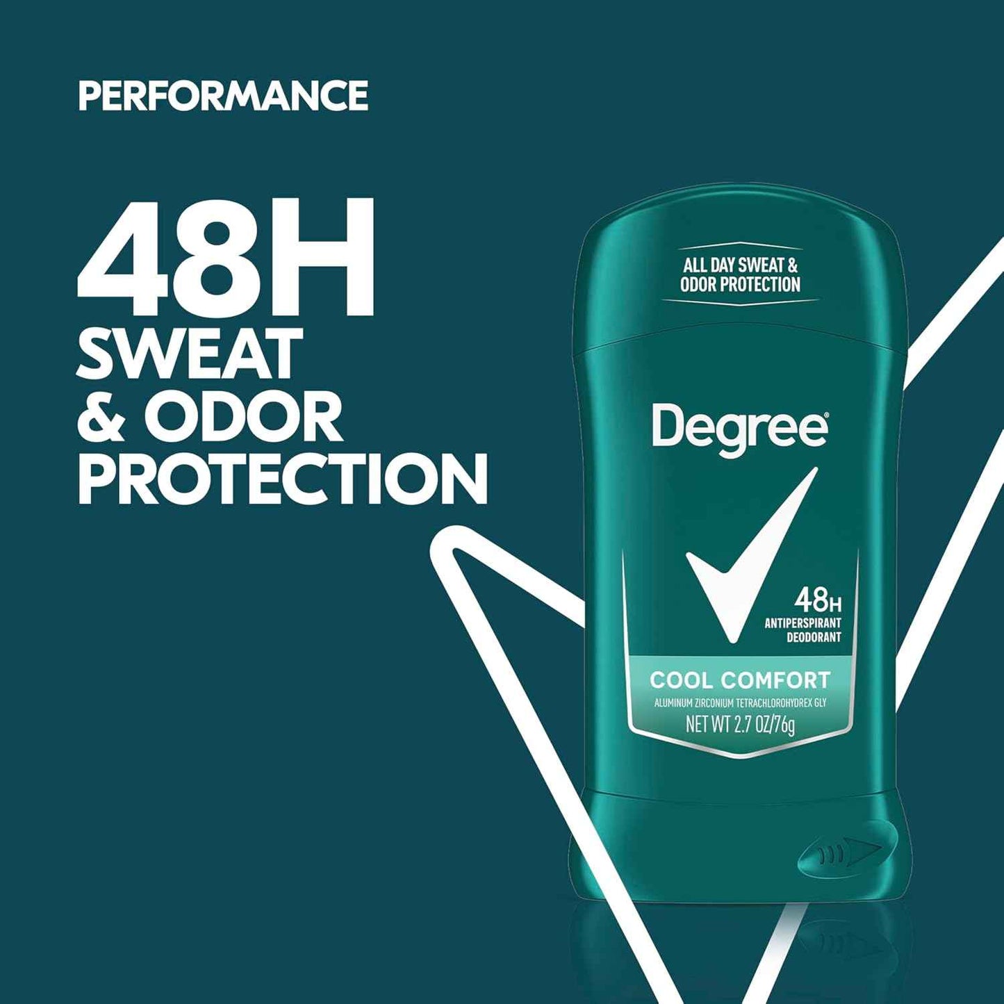 Degree Men Cool Comfort Antiperspirant Stick – Outdoor Adventure Deodorant for Camping and Patio Use, 2.7 oz, 6 Pack