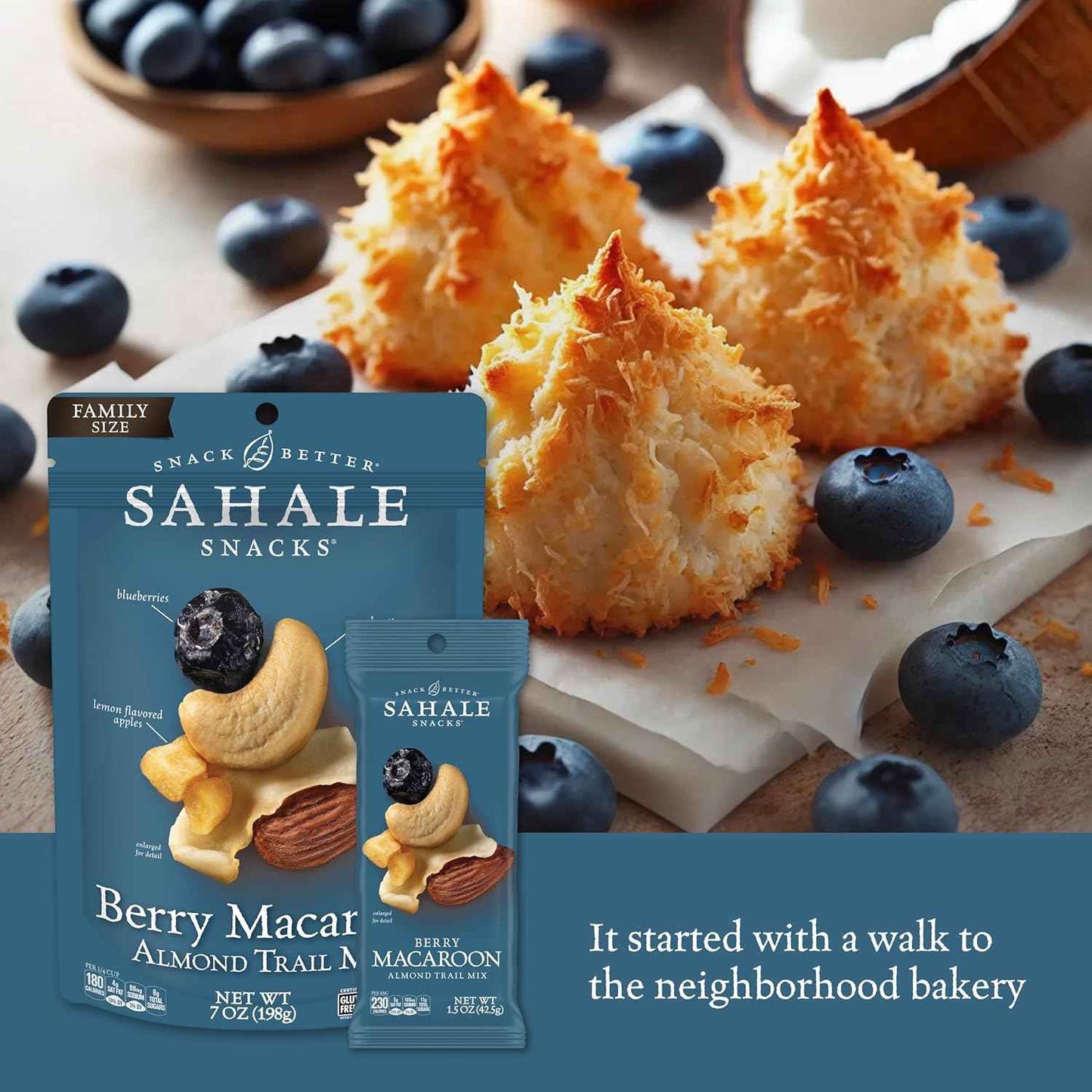 Sahale Snacks Berry Macaroon Almond Trail Mix – Mindful Office Snack for a Guilt-Free Workday Pick-Me-Up, 7 oz