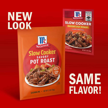 McCormick Slow Cooker Savory Pot Roast Seasoning – 10-Minute Active Prep for Hands-Off Weeknight Cooking