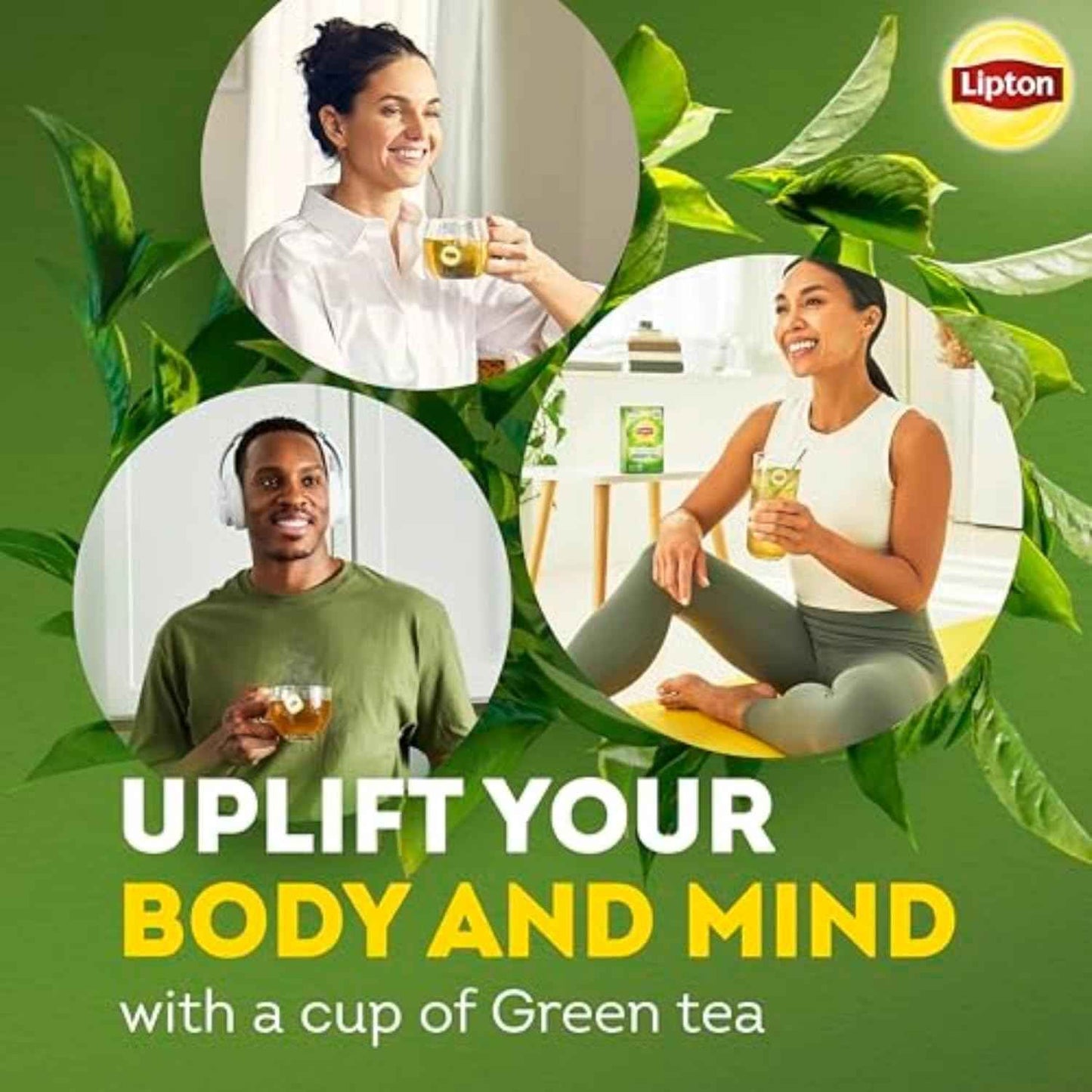 Lipton Signature Blend Green Tea with Jasmine – Calming Daily Wellness Ritual, 100mg Flavonoids Per Cup