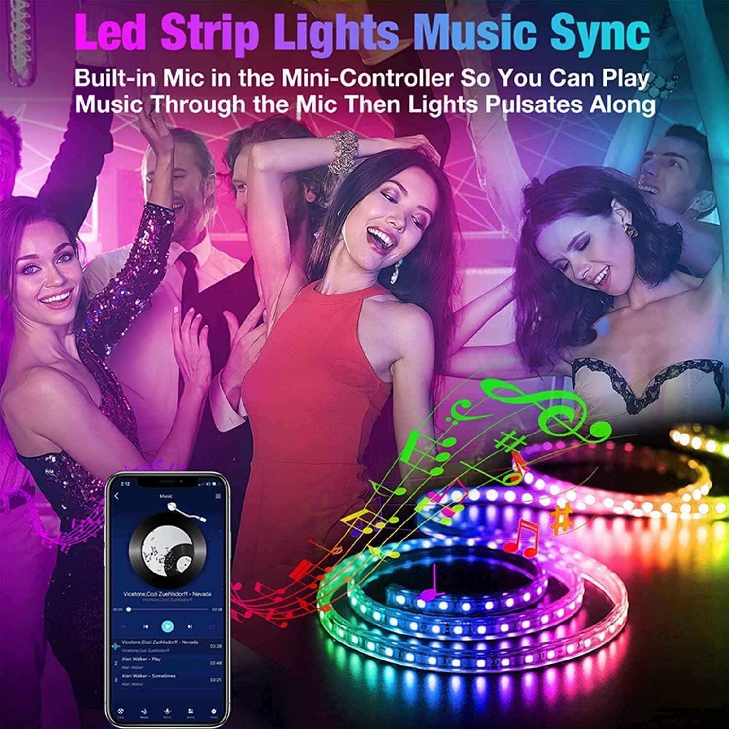 Lumistrip Smart LED Strip Lights – Bedroom Aesthetic RGB Mood Lighting with Music Sync and App Control