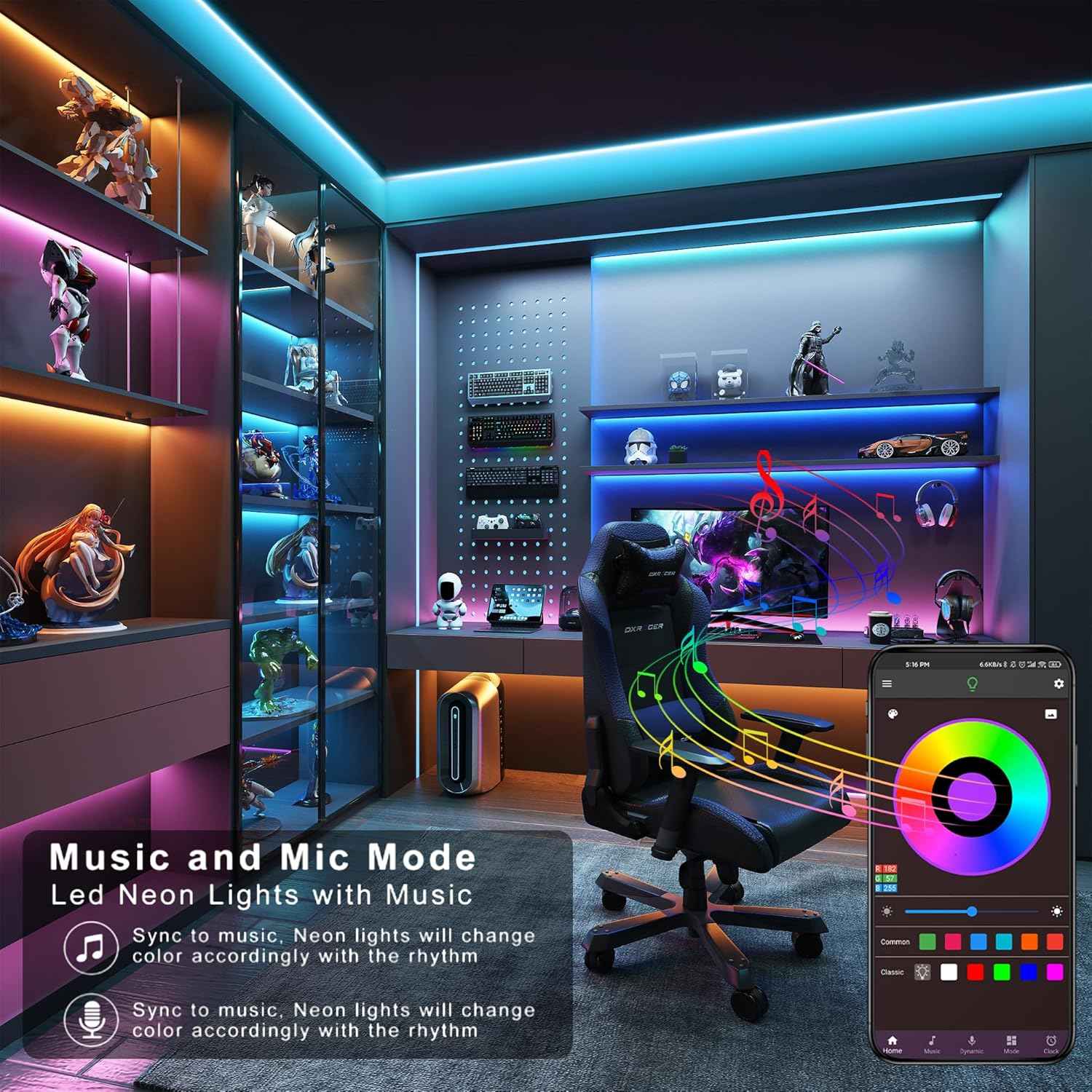 LuminaGlow LED Strip Lights – 200ft RGB Bedroom Decor with App & Remote for Cozy Aesthetic Vibes