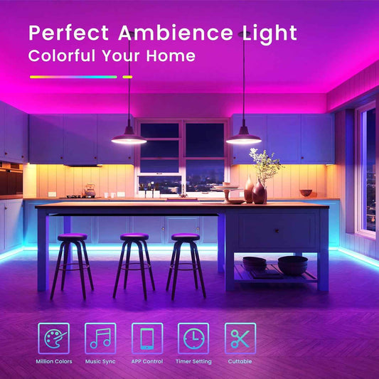 TJOY LED Lights for Study Room and Computer Desk – 24V Low Glare RGB Strip with App Scheduling